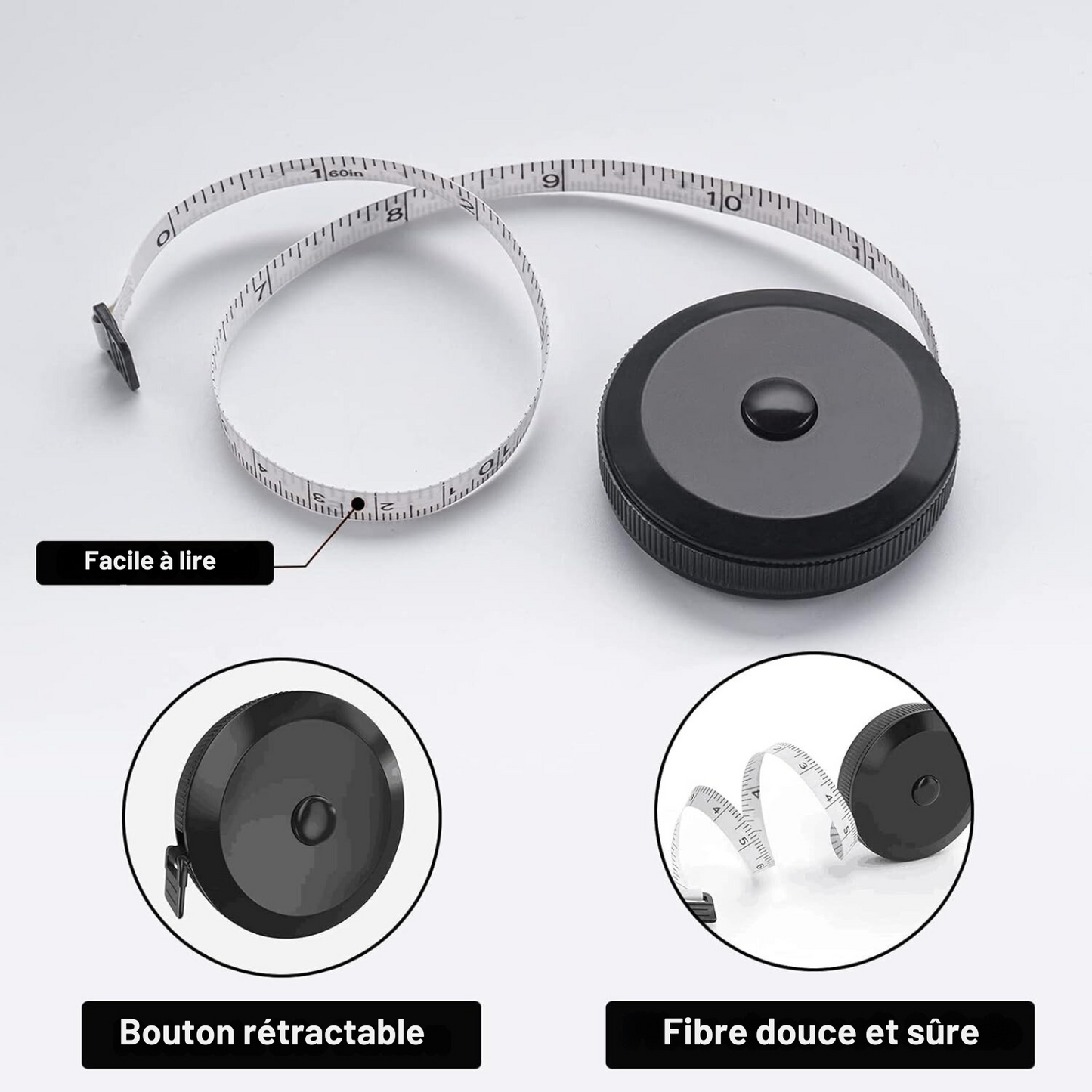 Mètre Ruban - TapeMini™ - Noir & Blanc